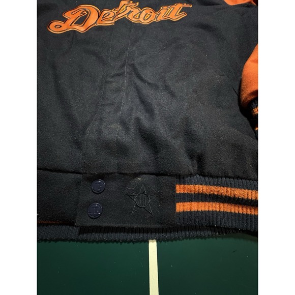 Vintage JH Design Detroit Tigers Reversible Wool Bomber‎ Jacket Men's 2XL XXL - Picture 9 of 16